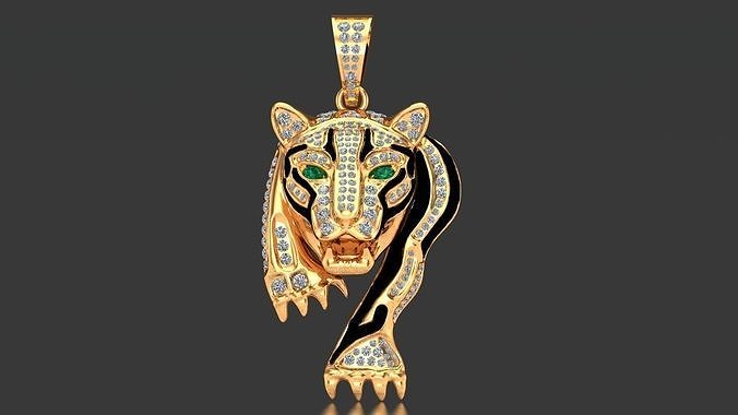 Creative Tiger Charm Pendant For Men 3D print model