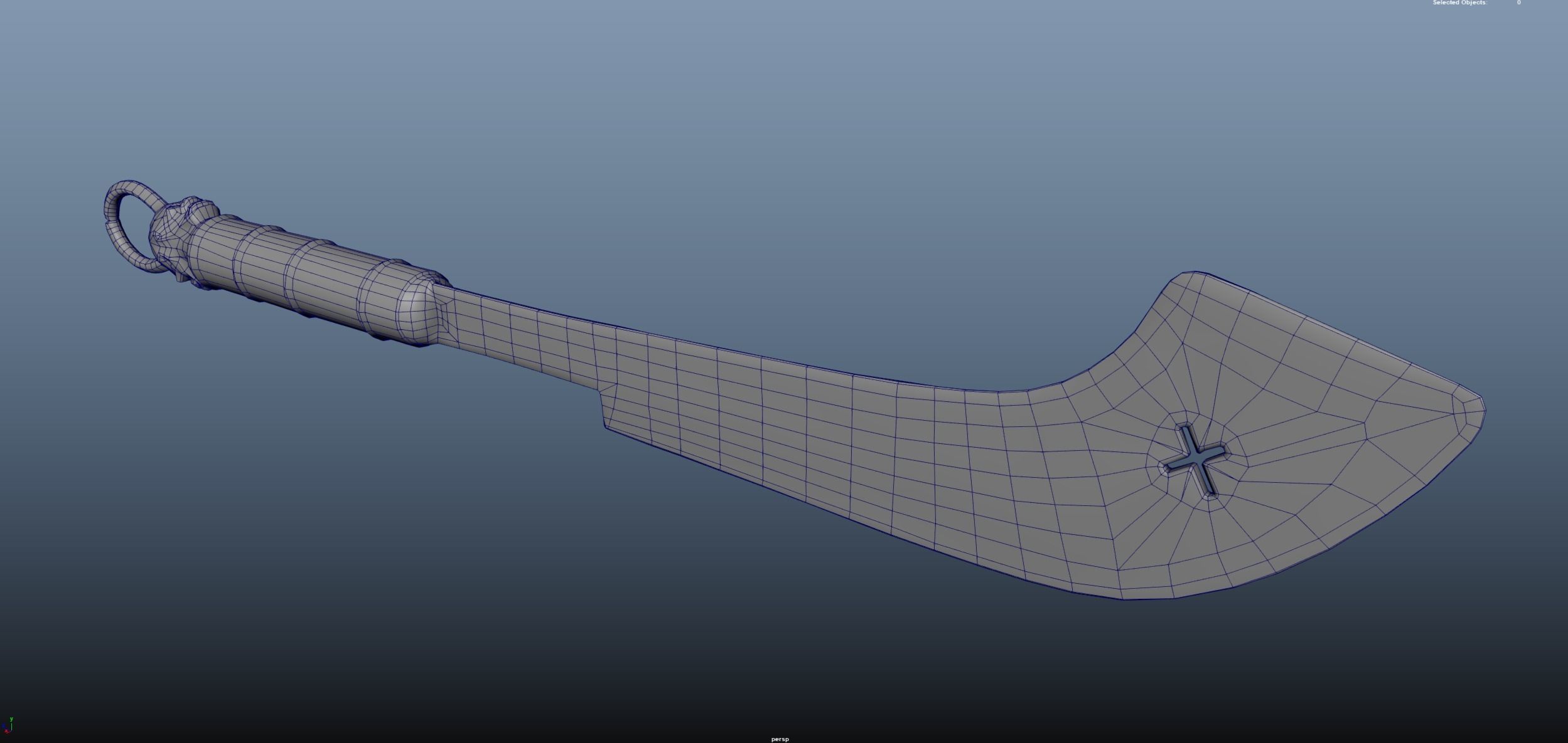 African Sword Low-poly 3D model_27