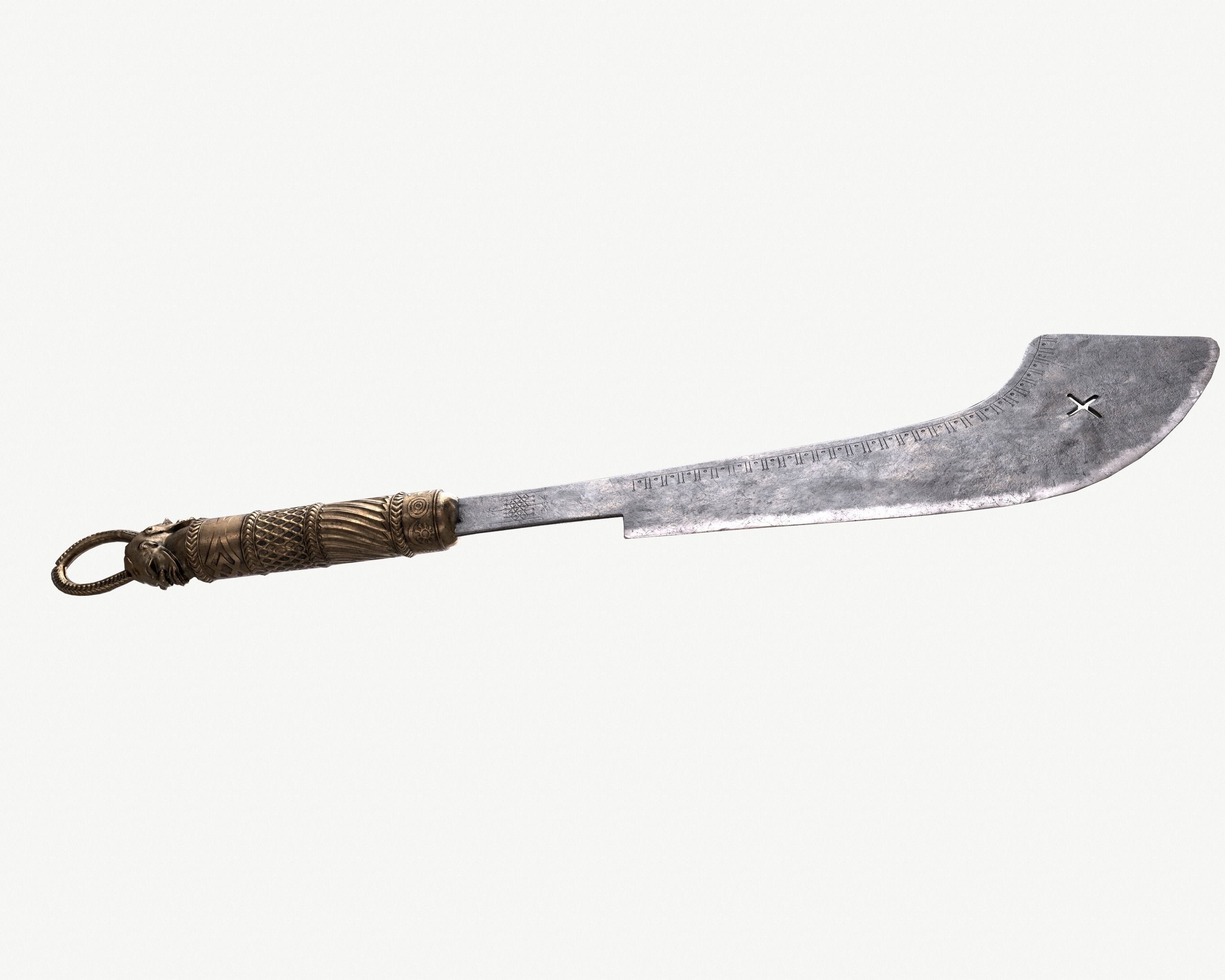 African Sword Low-poly 3D model_2