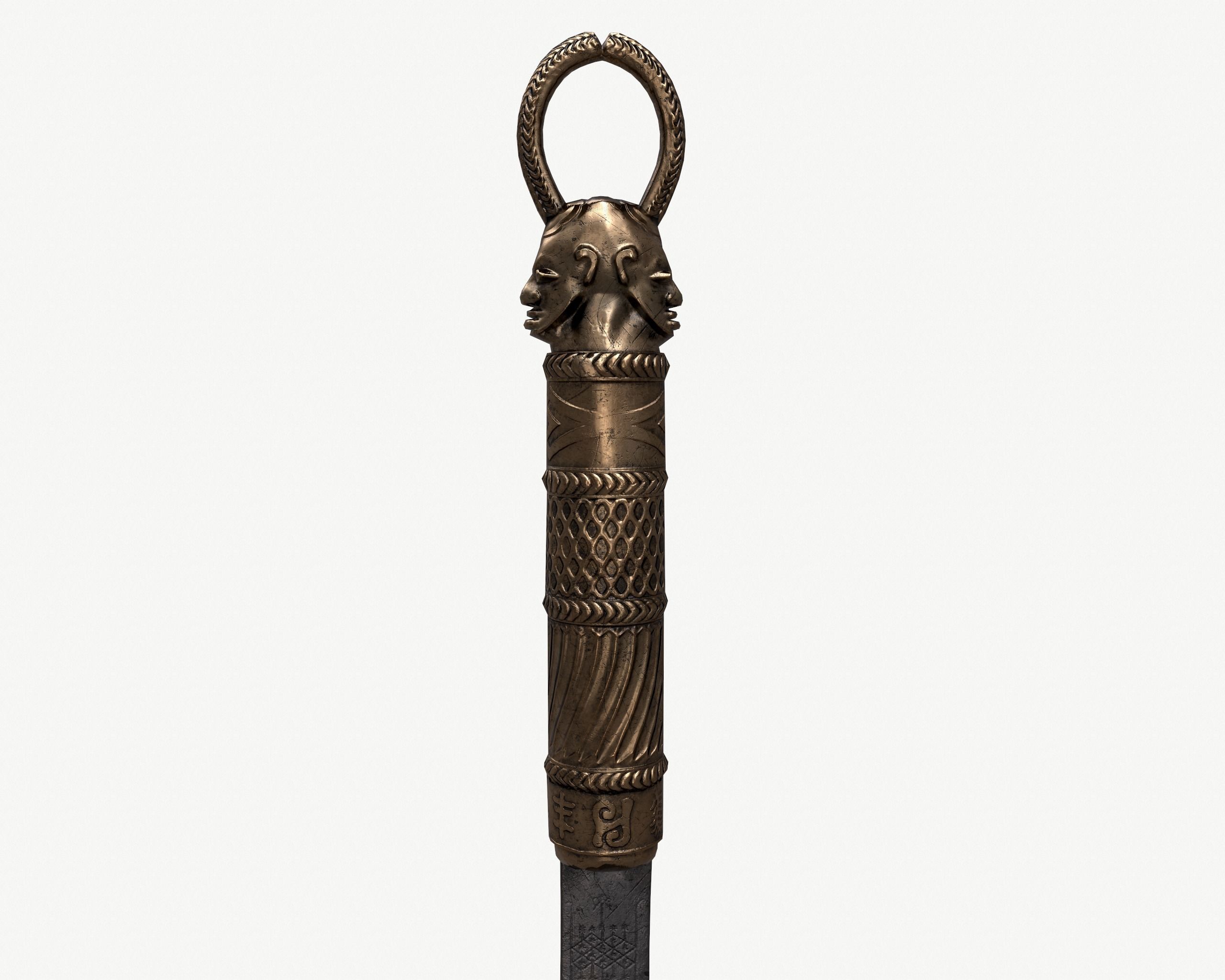 African Sword Low-poly 3D model_13