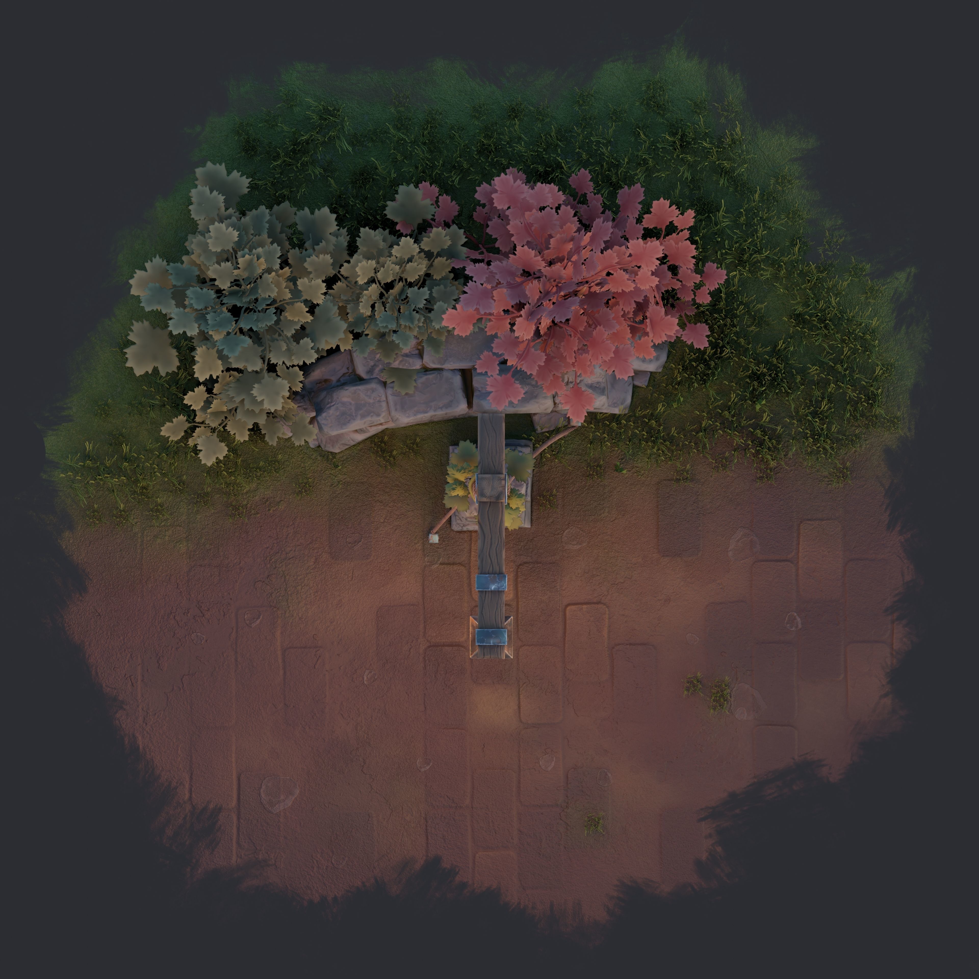 Stylized Street Lamp Low-poly 3D model_7