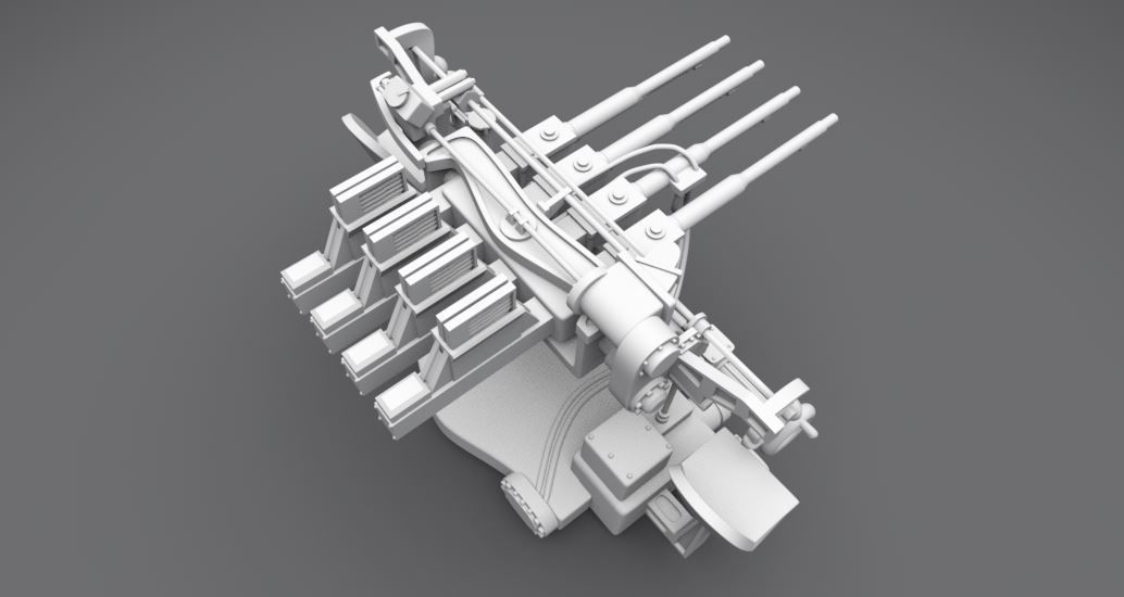 28mm 75 Caliber AA Scale model 3D print model_3