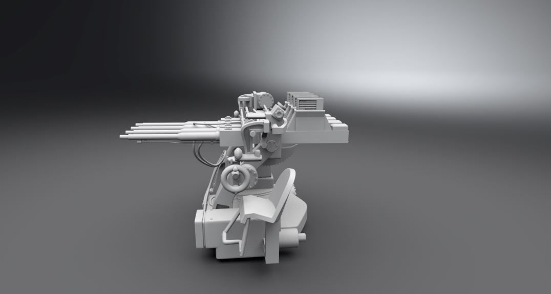 28mm 75 Caliber AA Scale model 3D print model_1