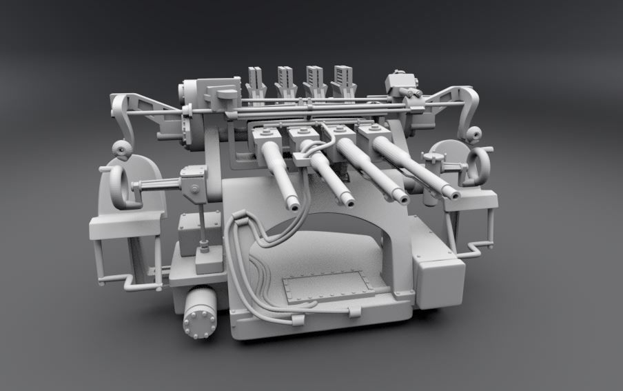 28mm 75 Caliber AA Scale model 3D print model_4