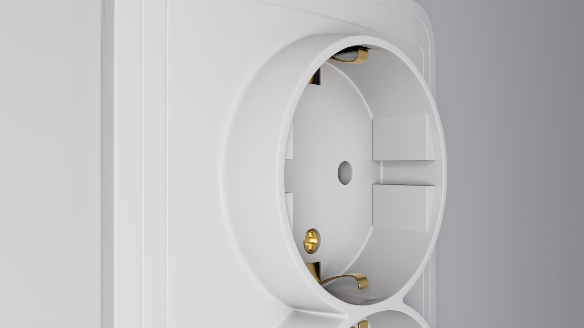 SET of  3 outlet and BONUS PLUG with rigged cabel 3D model_13