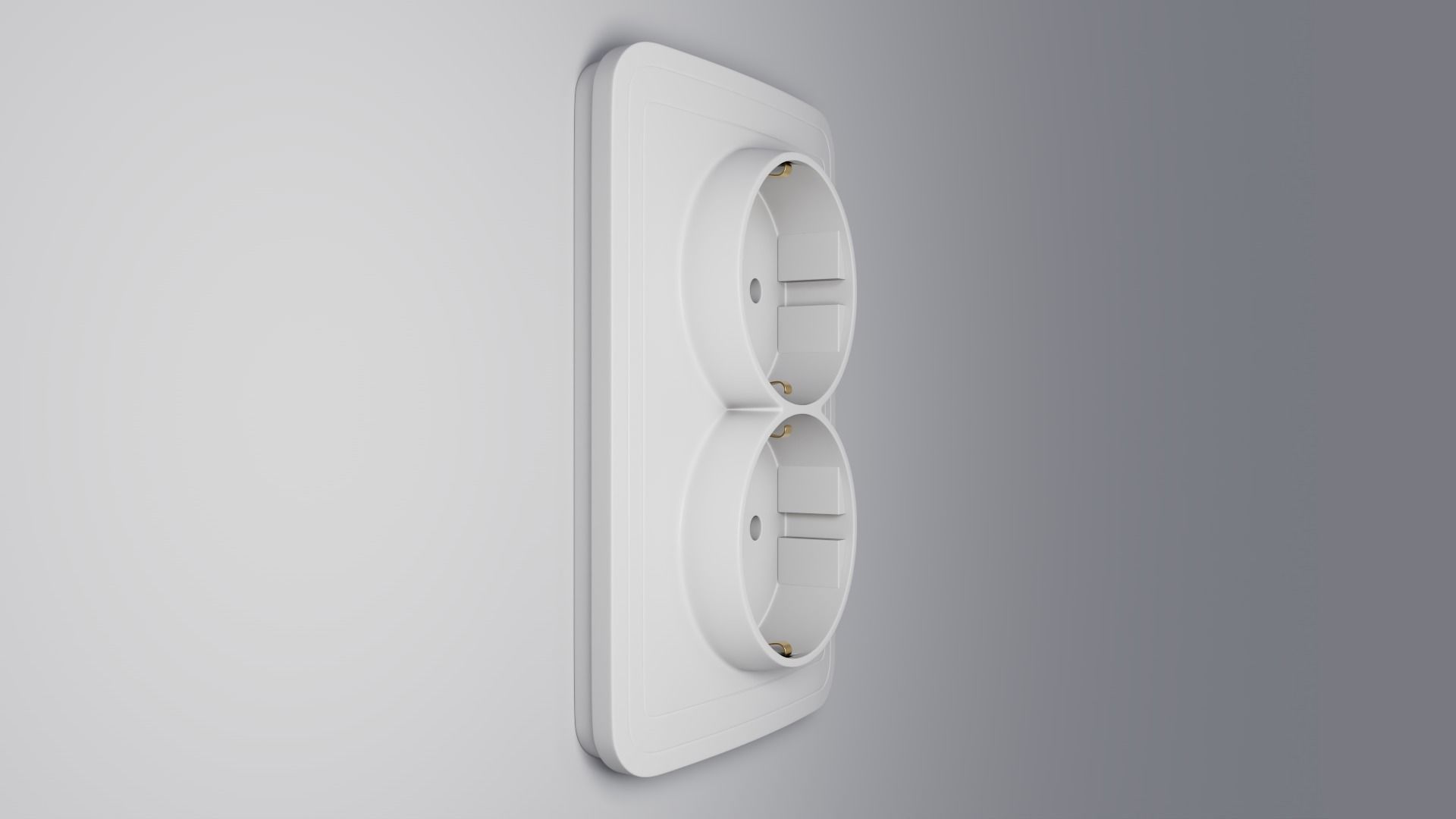 SET of  3 outlet and BONUS PLUG with rigged cabel 3D model_11