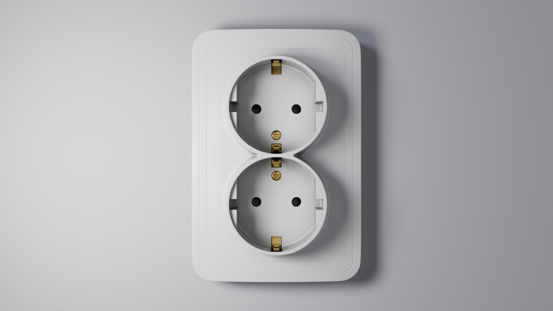SET of  3 outlet and BONUS PLUG with rigged cabel 3D model_10