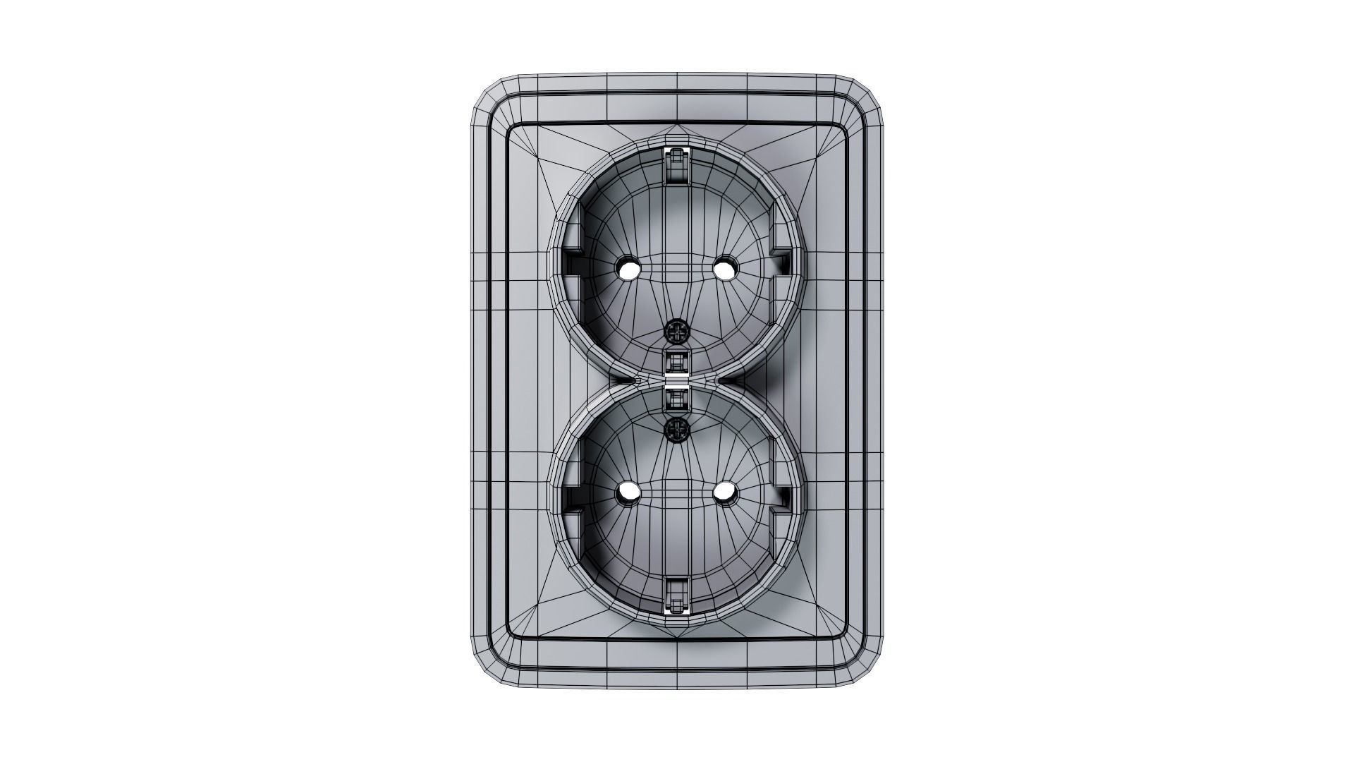 SET of  3 outlet and BONUS PLUG with rigged cabel 3D model_16