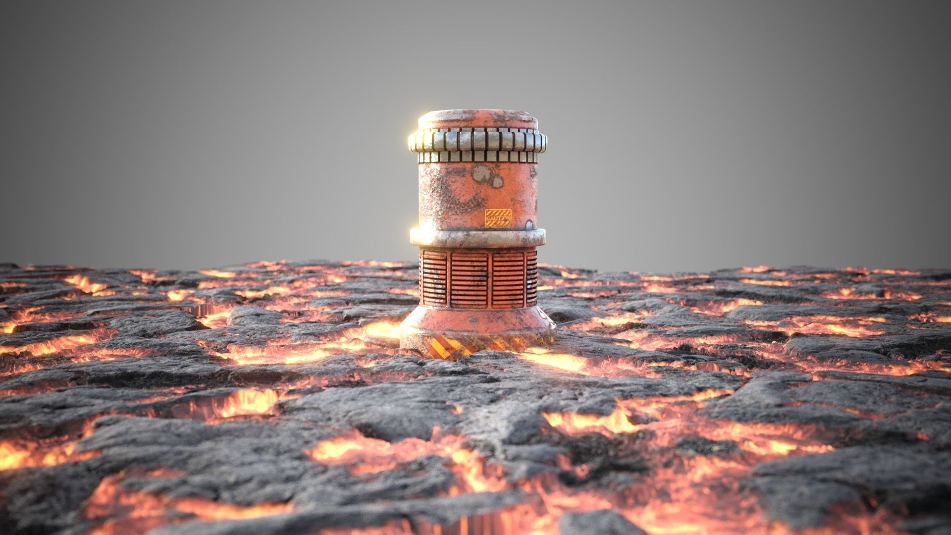 Lava rocks ground tile Low-poly 3D model_3