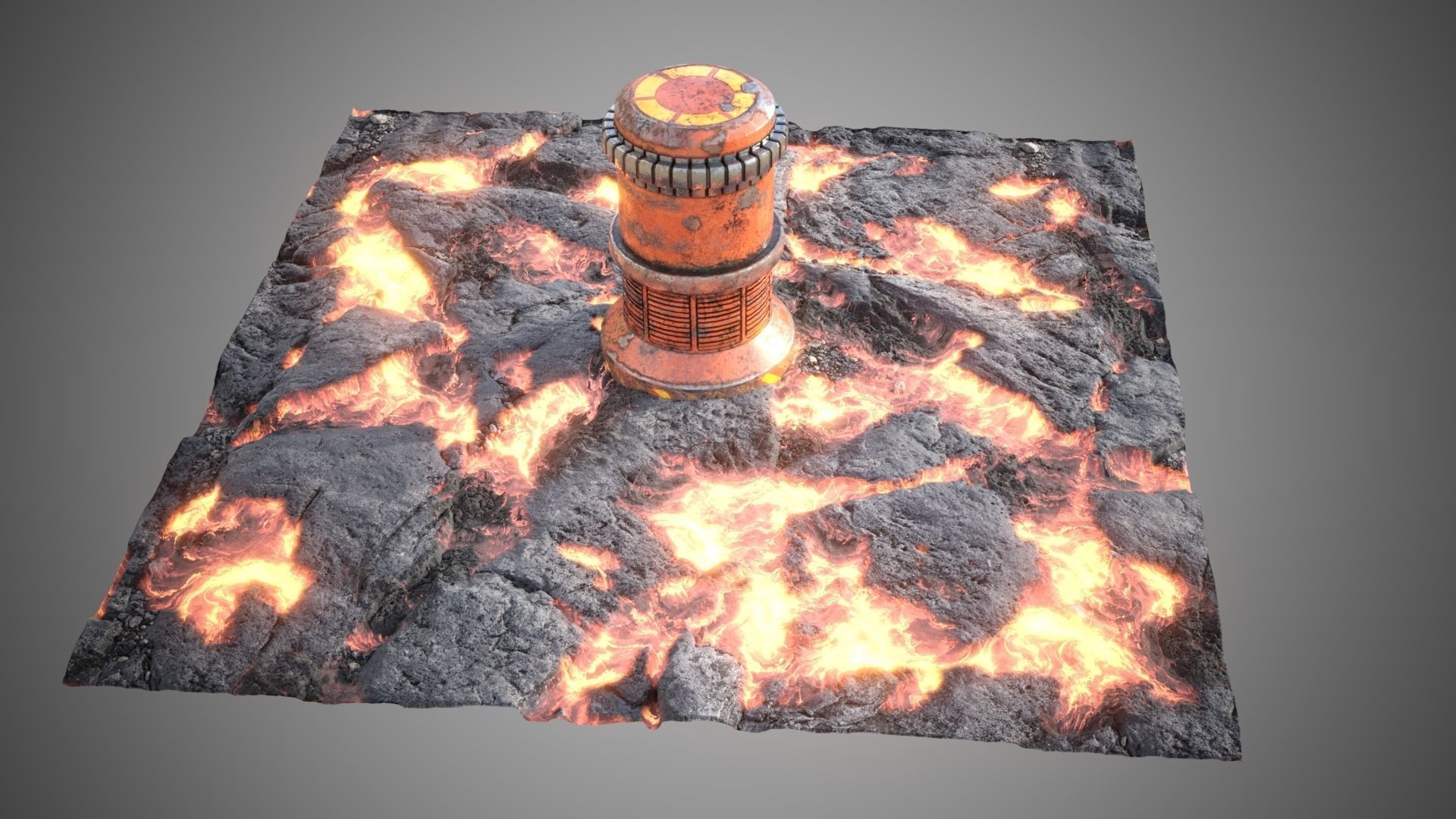 Lava rocks ground tile Low-poly 3D model_9