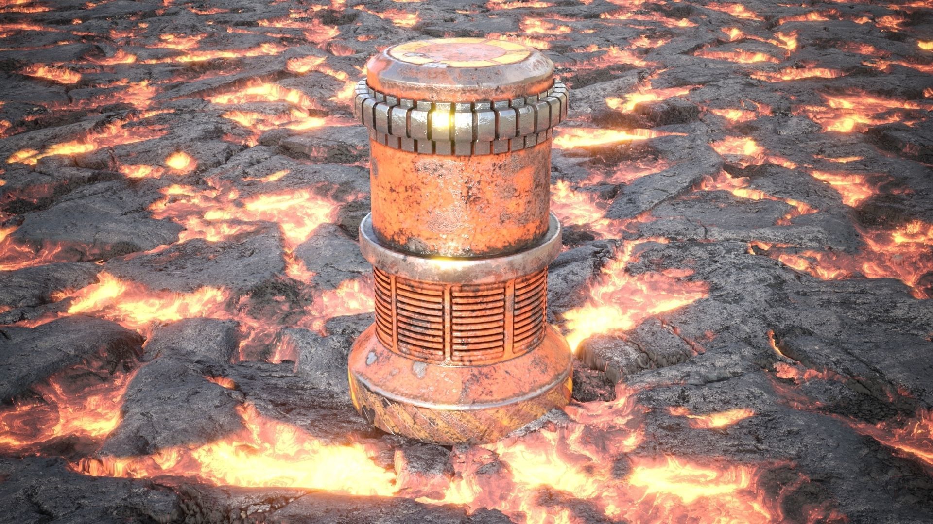 Lava rocks ground tile Low-poly 3D model_7