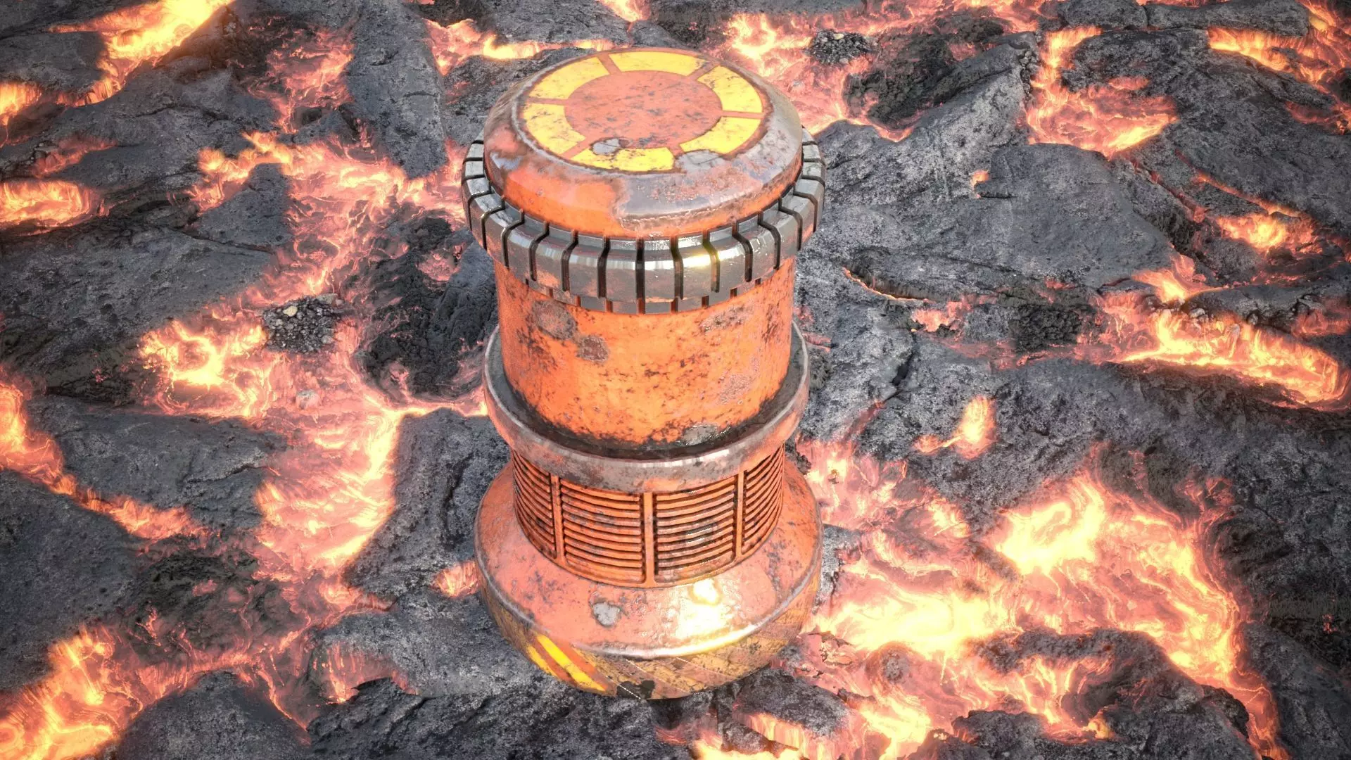 Lava rocks ground tile Low-poly 3D model_0