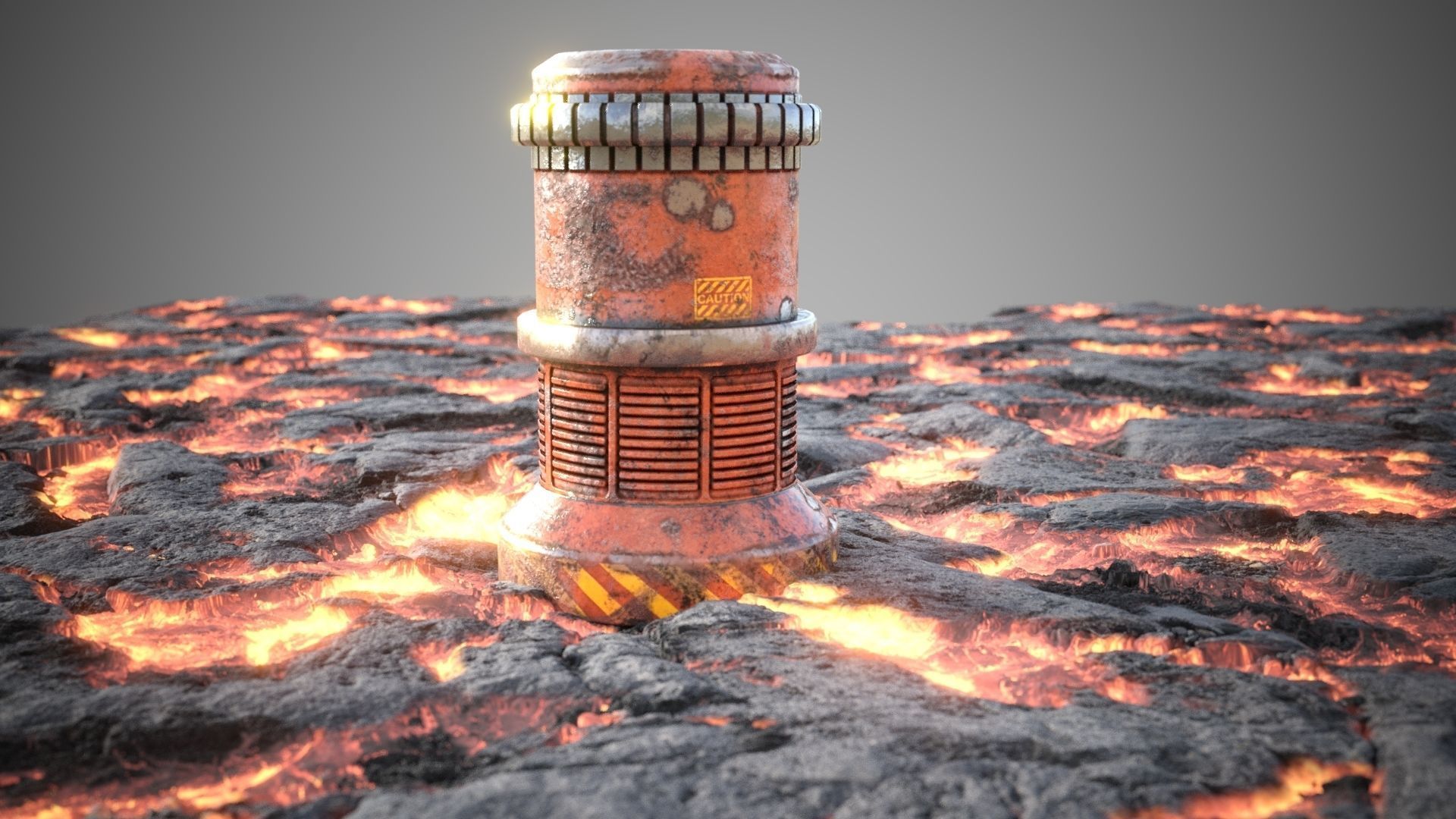 Lava rocks ground tile Low-poly 3D model_5