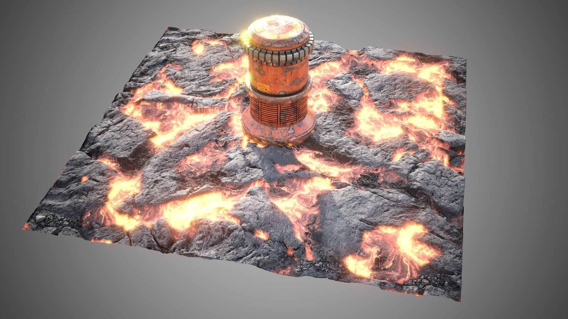 Lava rocks ground tile Low-poly 3D model_10