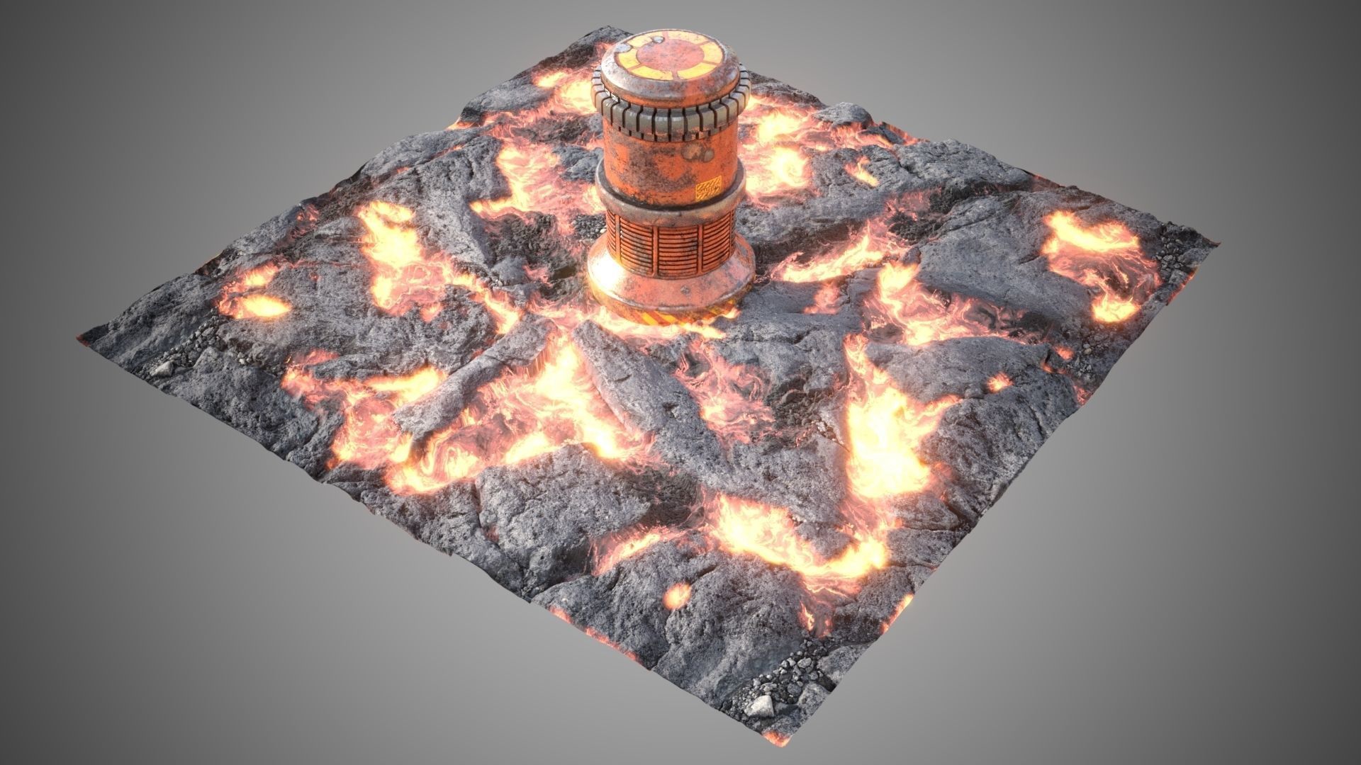 Lava rocks ground tile Low-poly 3D model_11