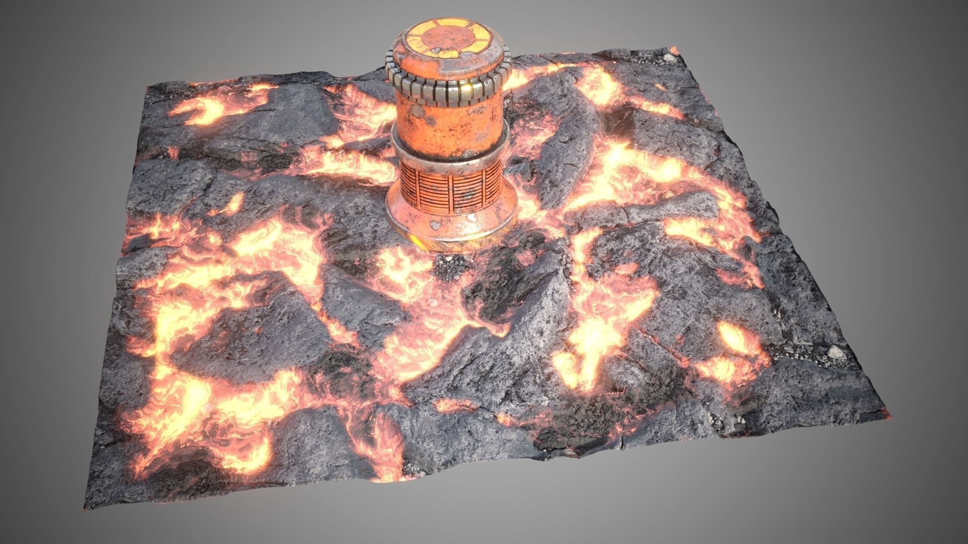 Lava rocks ground tile Low-poly 3D model_8
