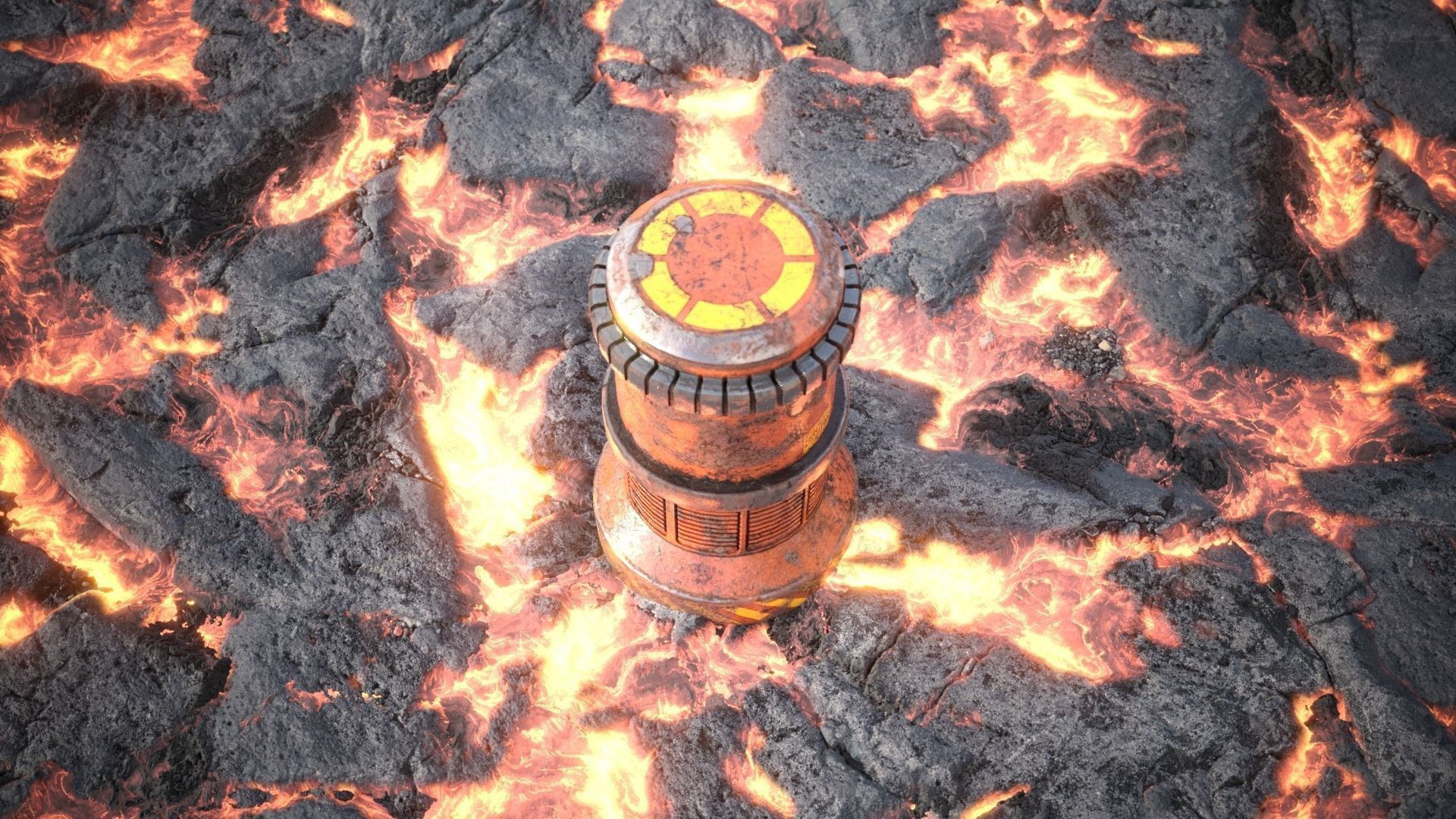 Lava rocks ground tile Low-poly 3D model_4