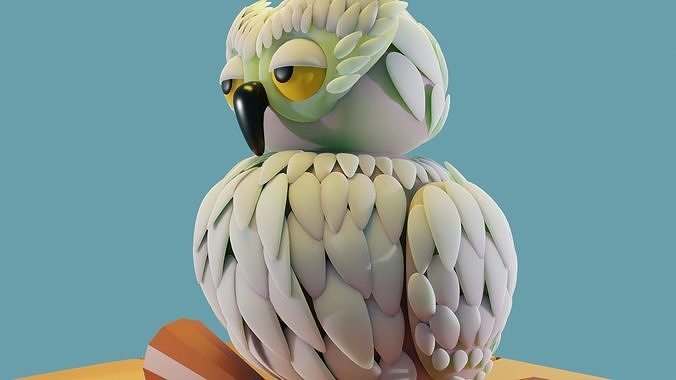 3D Owl Model Low-poly 3D model