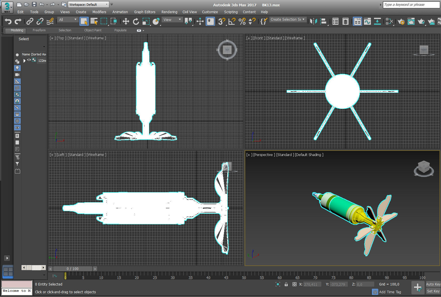 Artillery cumulative antitank projectile of 122mm Stand model 3D model_7