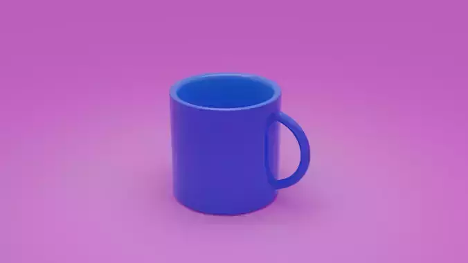 Basic Blue Mug Cup 3D Model