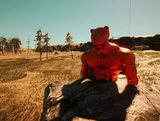 Red Tiger with torso