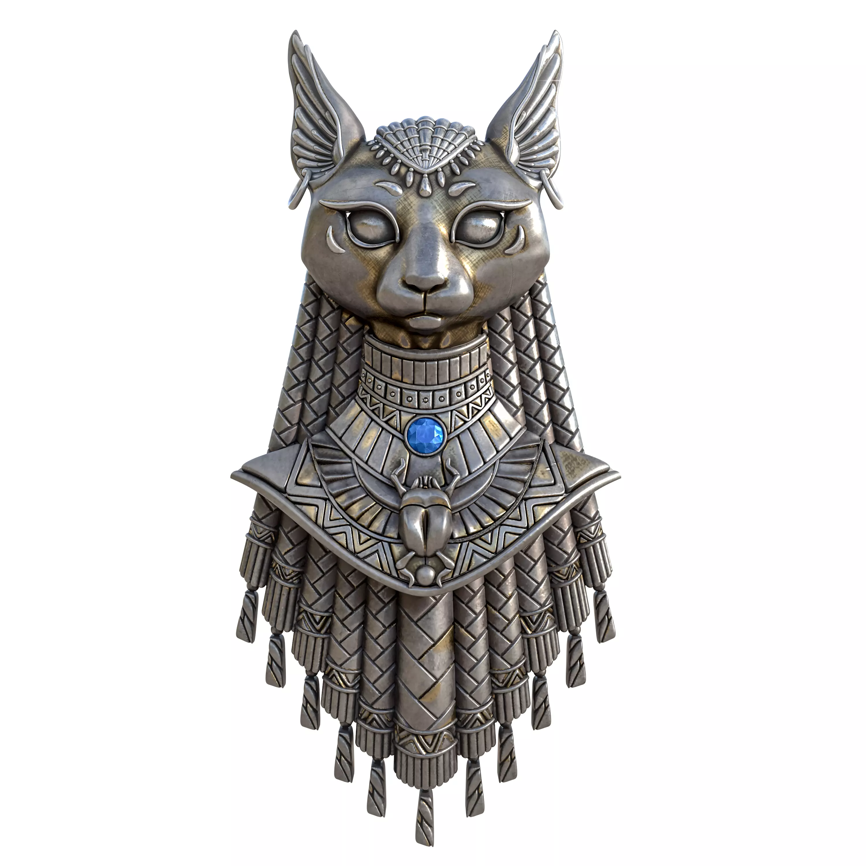 Pharaonic cat pendant 3D print model 3D print model
