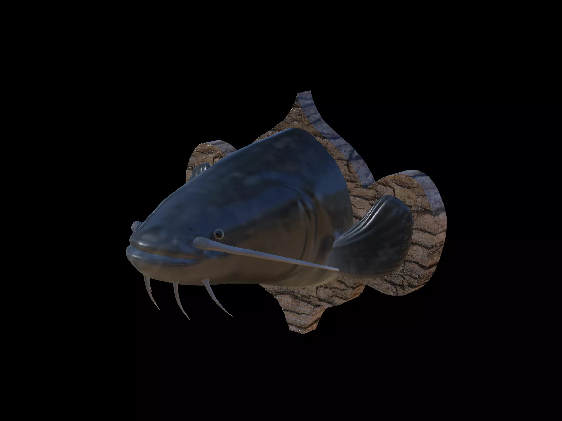 Catfish detailed texture trophy taxidermy for 3D printing 3D print model