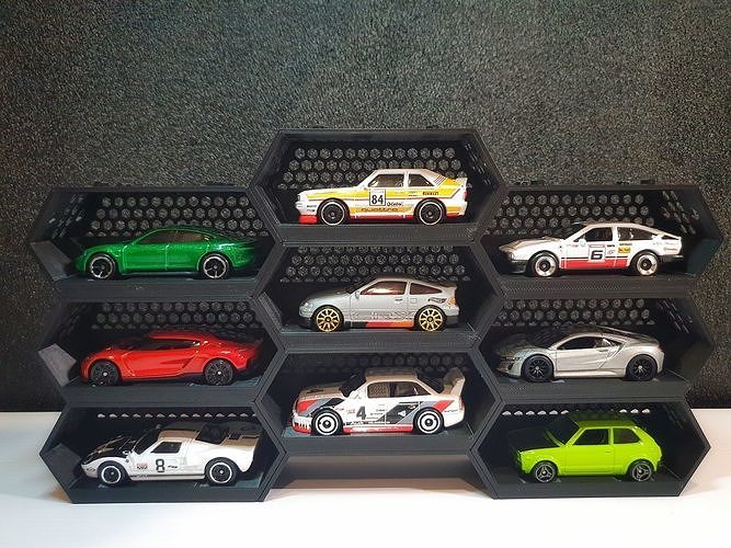 Stackable display stand for 1-64 scaled cars 3D print model