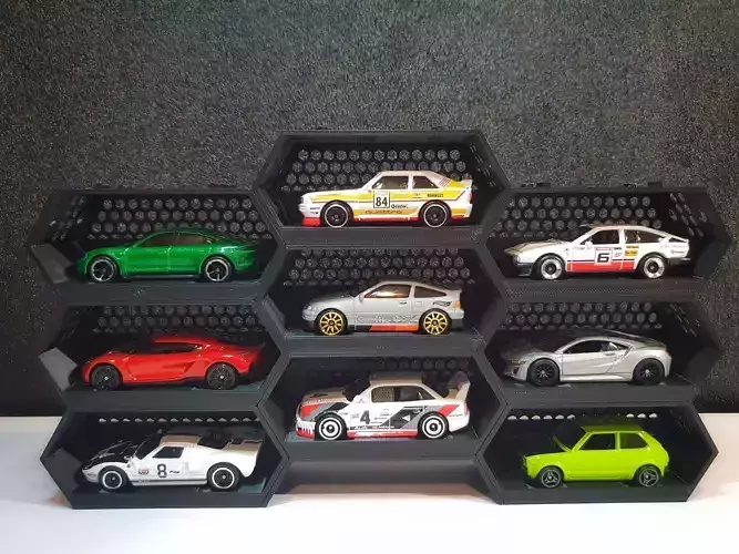 Stackable display stand for 1-64 scaled cars