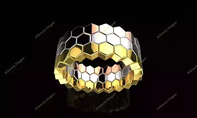 AV Designe 215 Honeycomb Ring 3D print model