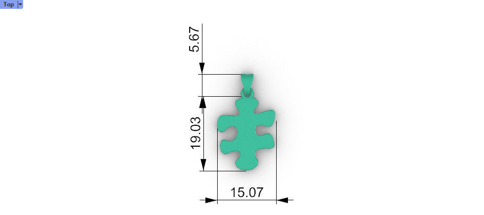 PUZZLE PIECE PENDANT NECKLACE IN TEXTURED JEWELRY 3D print model_7