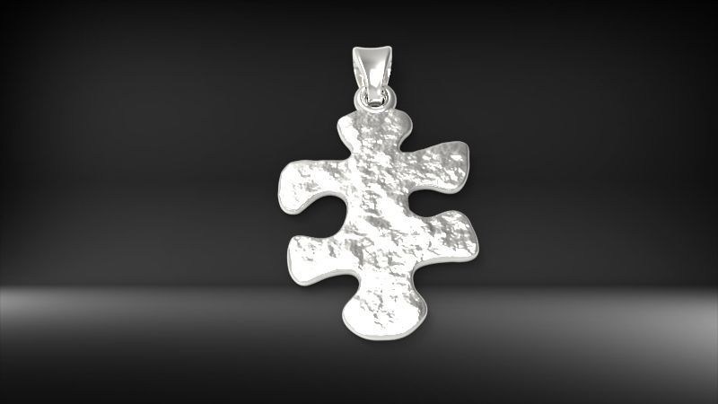 PUZZLE PIECE PENDANT NECKLACE IN TEXTURED JEWELRY 3D print model_6