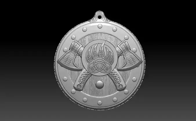 HM Kelt Viking Shield Keychain 02  3D print model