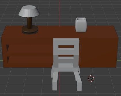 A Desk Low-poly 3D model_3