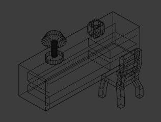 A Desk Low-poly 3D model_2