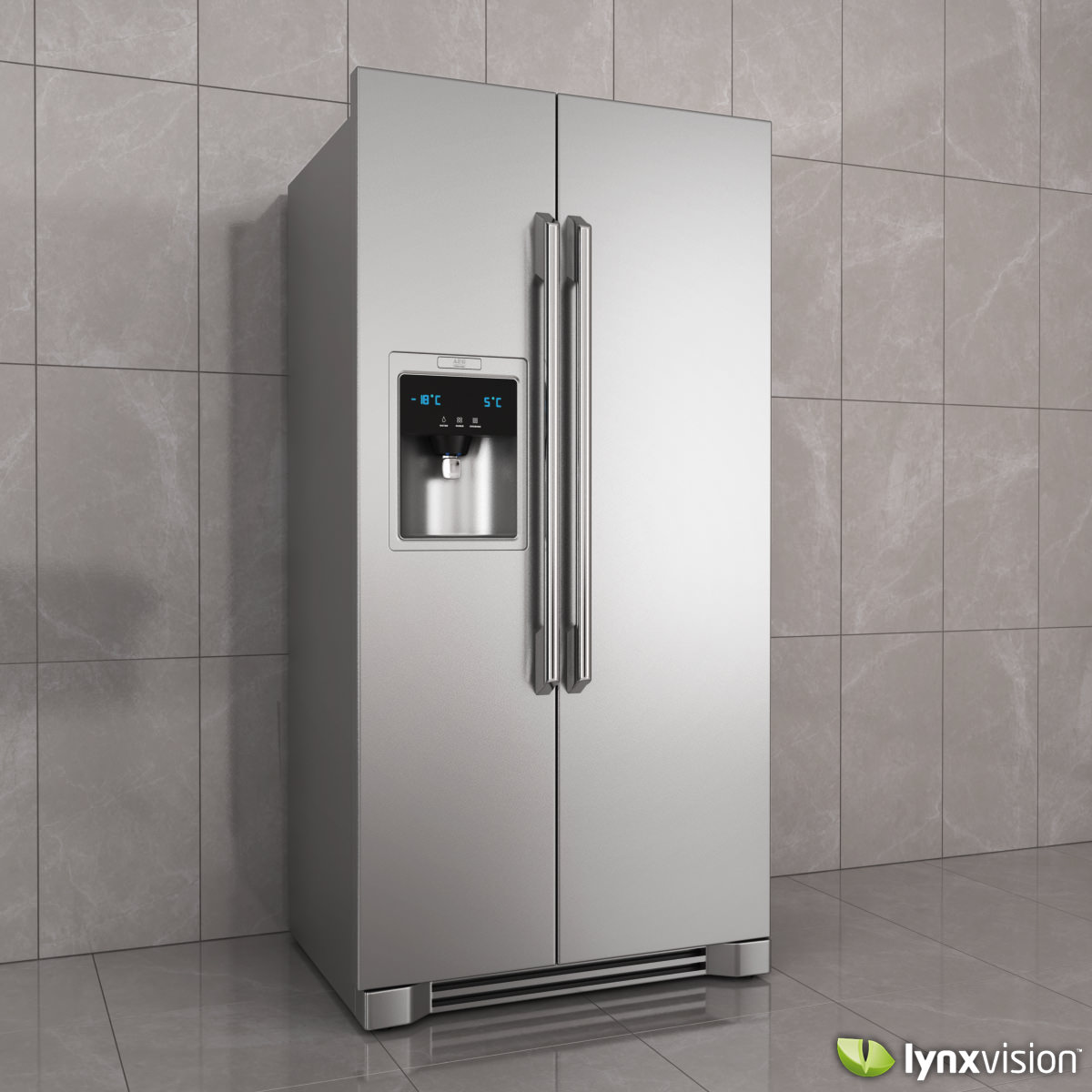 Electrolux Side-by-Side Refrigerator 3D model_2