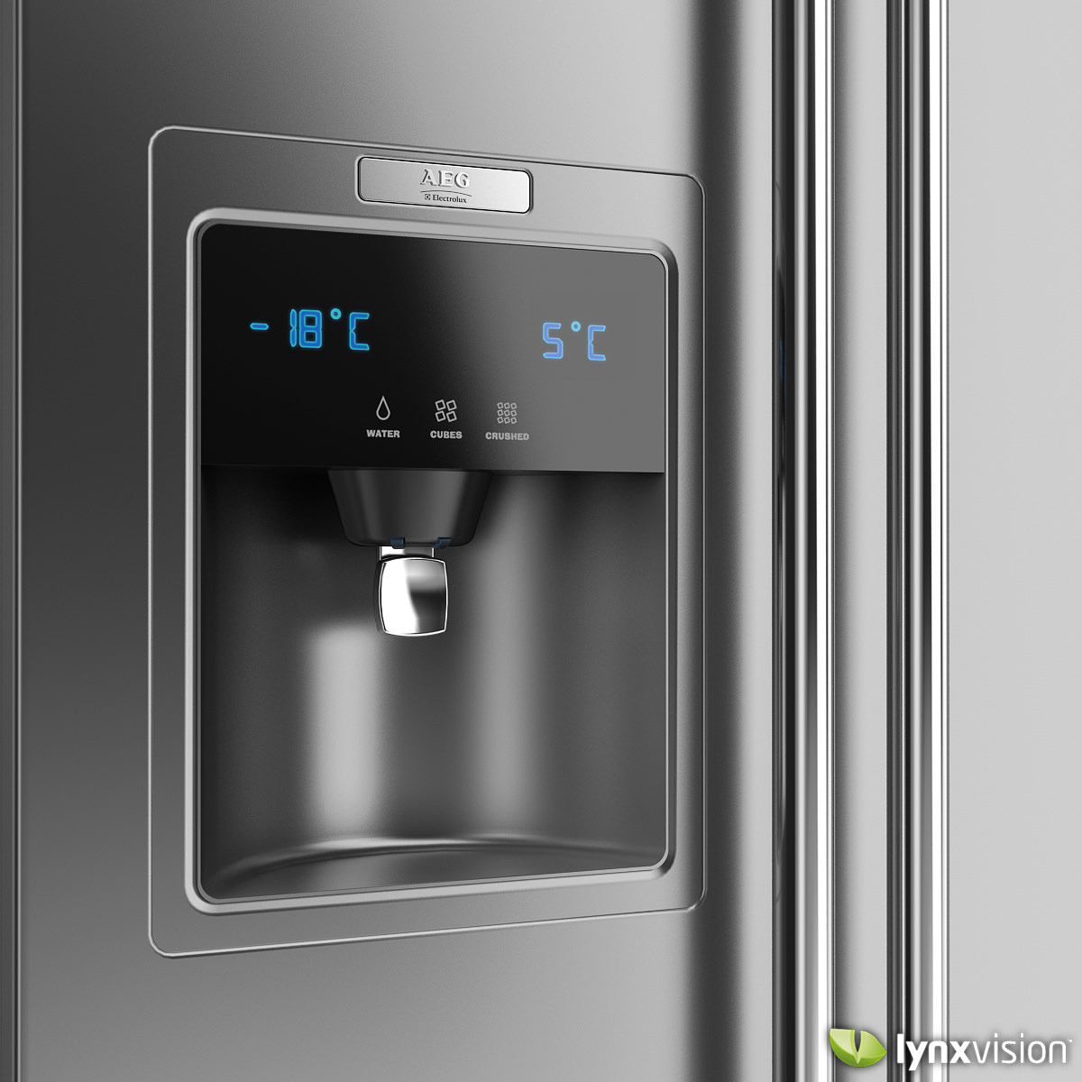 Electrolux Side-by-Side Refrigerator 3D model_1