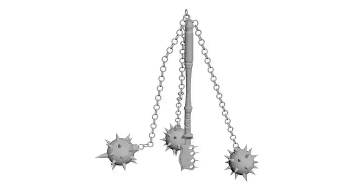 3 Headed Spiked Mace Low-poly 3D model