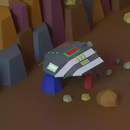 Low Poly Animated Spaceship