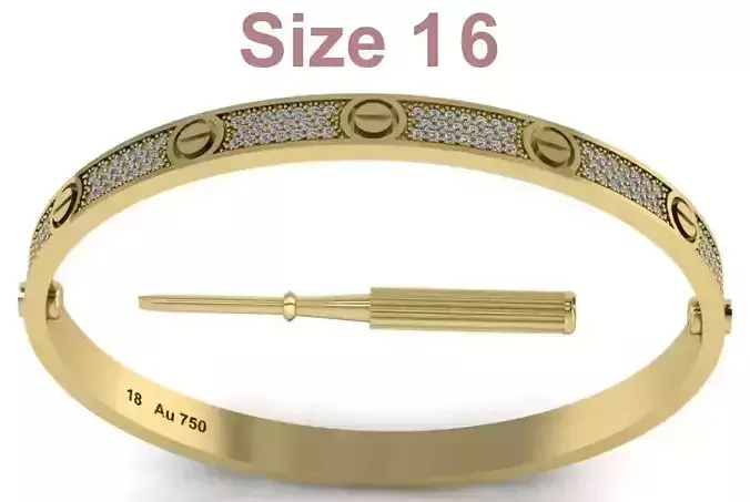 Love Bracelet With Diamonds - Size 16