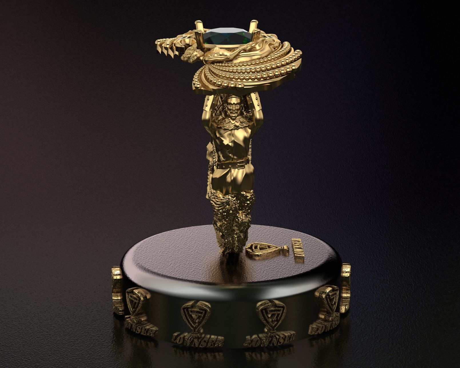 family ring 3D print model_2