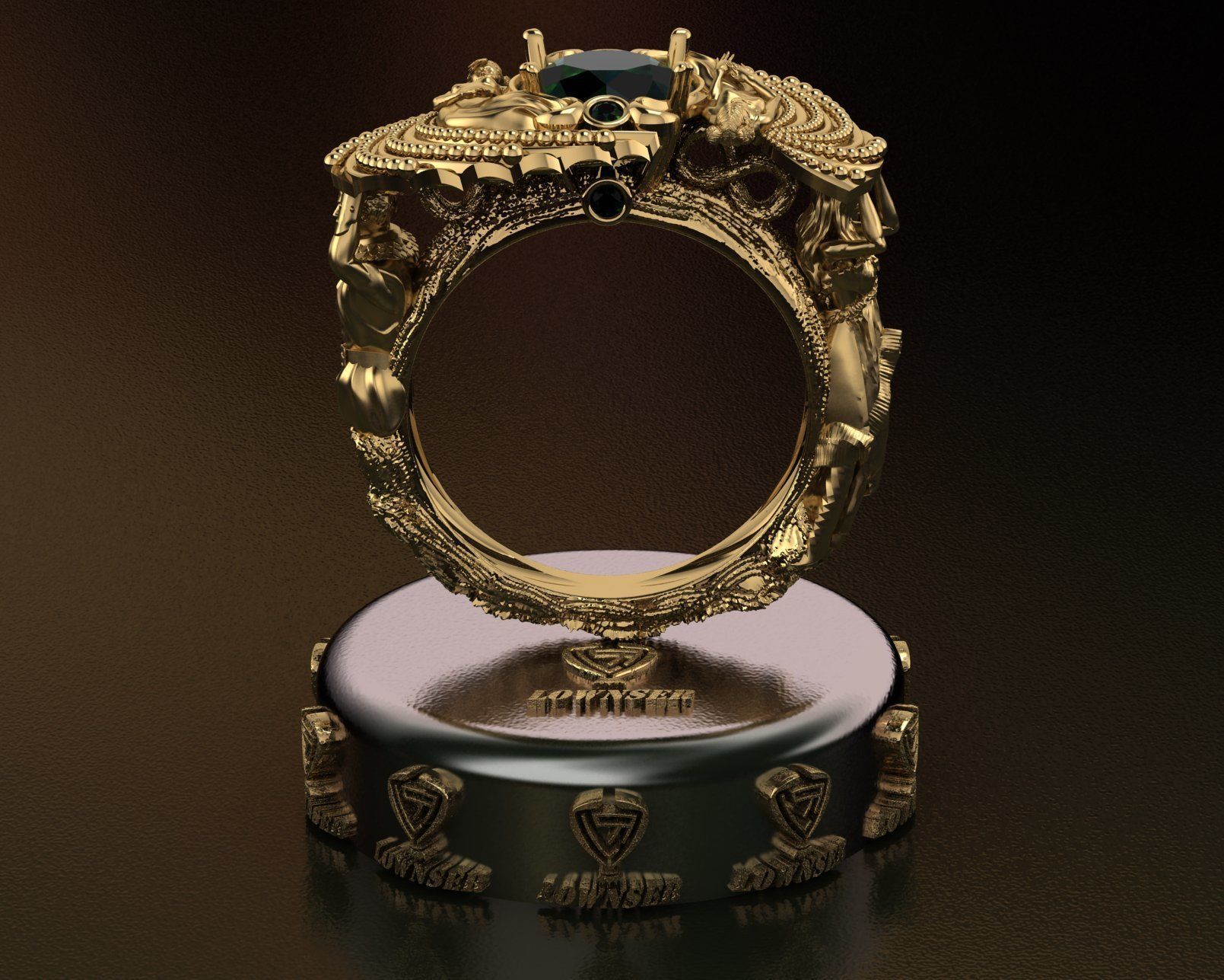 family ring 3D print model_1