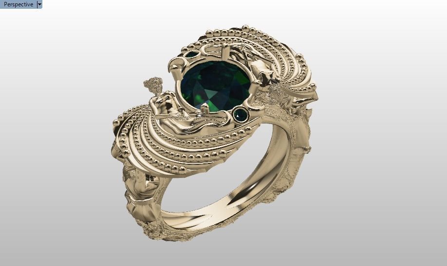 family ring 3D print model_9