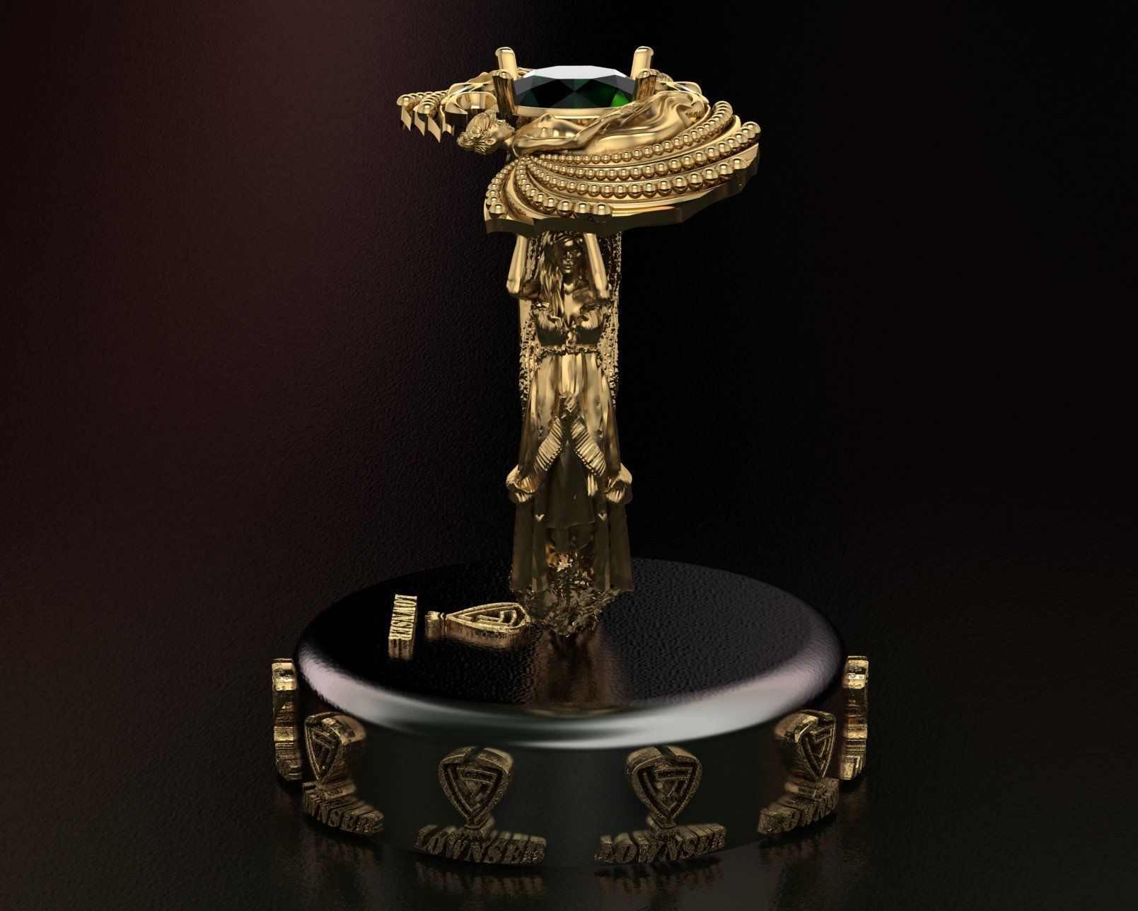 family ring 3D print model_4