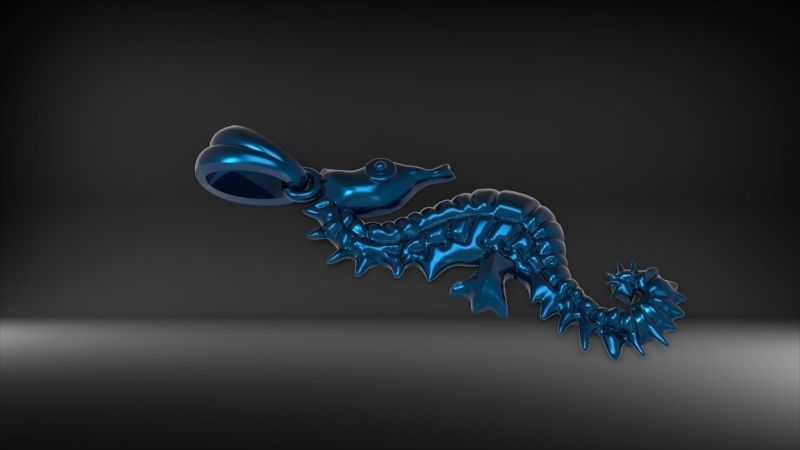 SUMMERTIME SEAHORSE PENDANT NECKLACE JEWELRY CHARM 3D print model_21