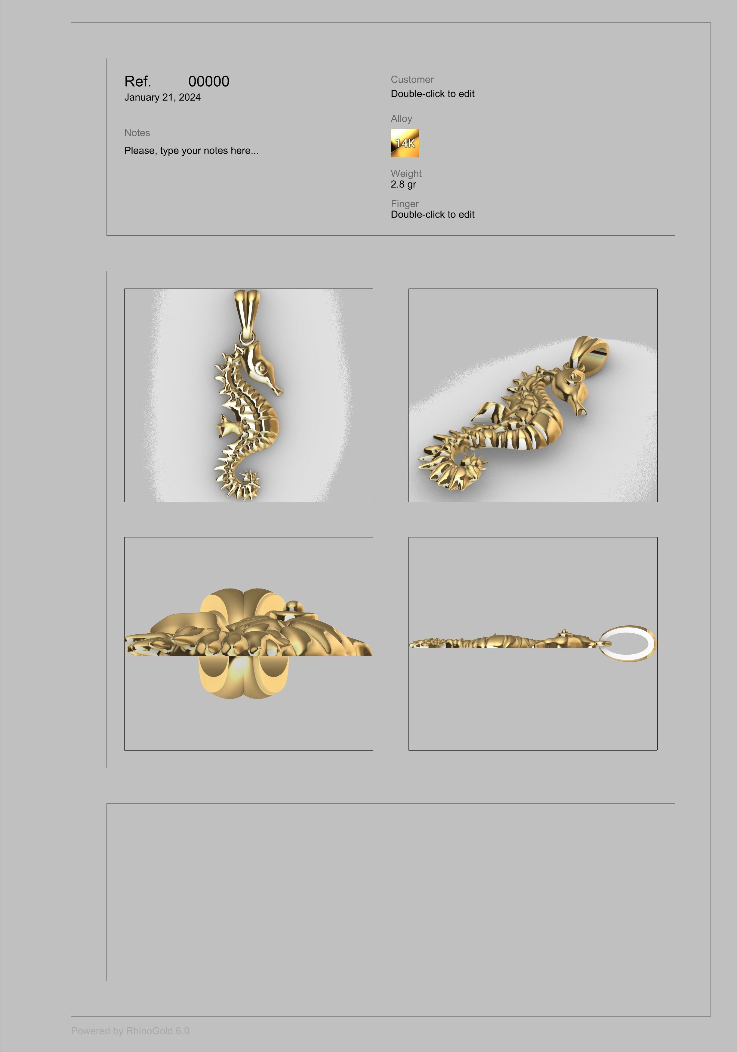 SUMMERTIME SEAHORSE PENDANT NECKLACE JEWELRY CHARM 3D print model_14