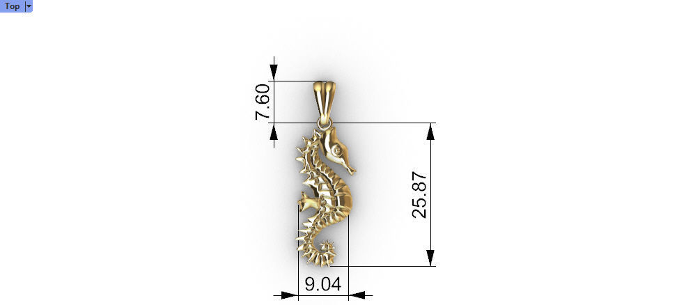 SUMMERTIME SEAHORSE PENDANT NECKLACE JEWELRY CHARM 3D print model_8
