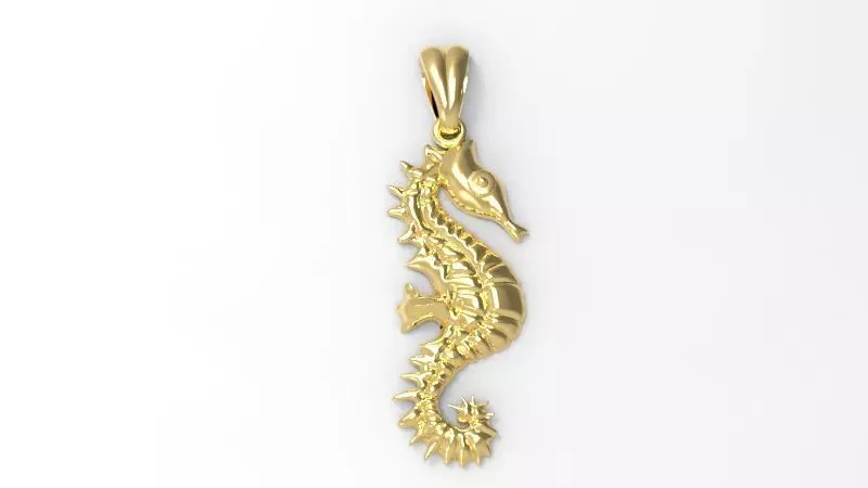SUMMERTIME SEAHORSE PENDANT NECKLACE JEWELRY CHARM 3D print model_0