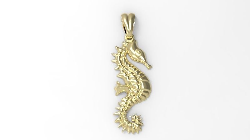 SUMMERTIME SEAHORSE PENDANT NECKLACE JEWELRY CHARM 3D print model_5
