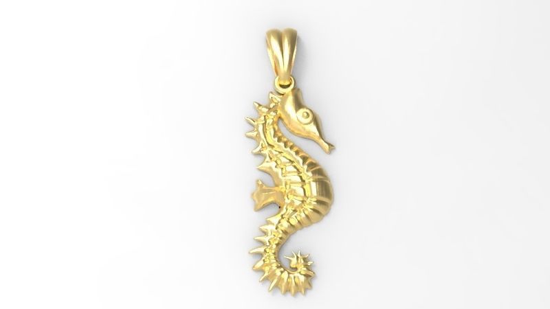 SUMMERTIME SEAHORSE PENDANT NECKLACE JEWELRY CHARM 3D print model_12